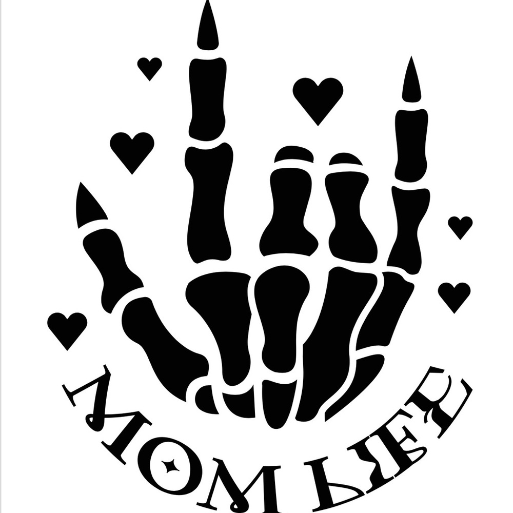 Skeleton Hand Mom Life Vinyl Decal 4x4 | Funny‎ Mom Car Sticker